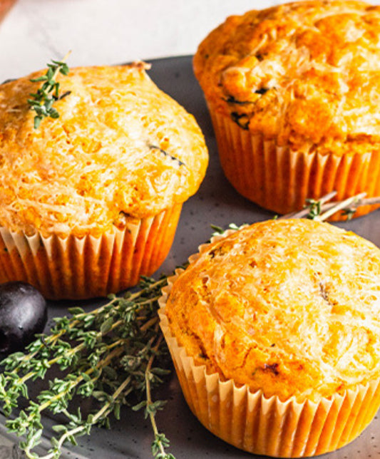 Muffins salés tomate - feta - olive