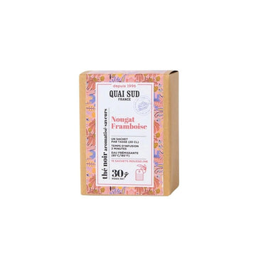 Thé noir nougat framboise 15 sachets Quai Sud
