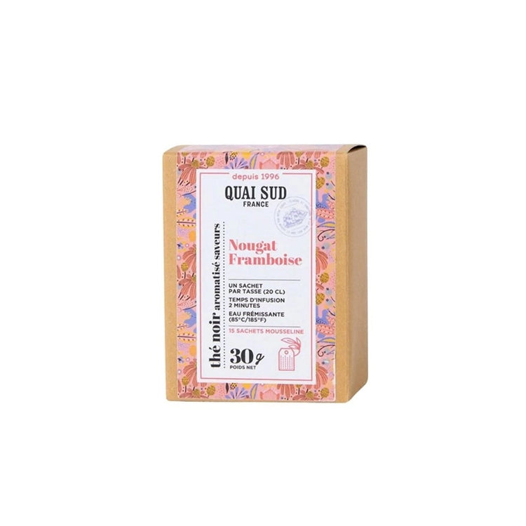 Thé noir nougat framboise 15 sachets Quai Sud