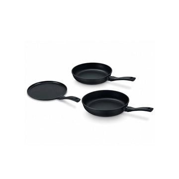Set 2 poêles et 1 crêpière antiadhésif Noir Energy Beka