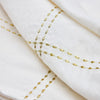 Nappe recyclée blanche surpiqures dorées 140x300 Winkler