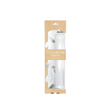 Lot de 2 moules à bûche semi-rigides en plastique alimentaire 30 cm transparents Scrapcooking
