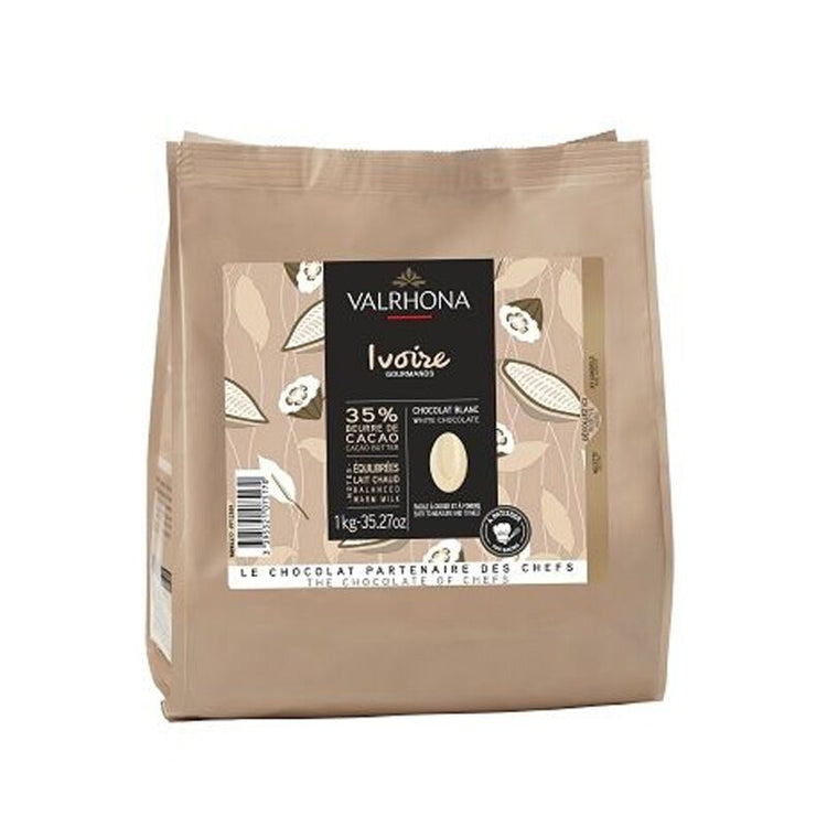 Chocolat pâtissier blanc Ivoire 35% 1 kg Valrhona