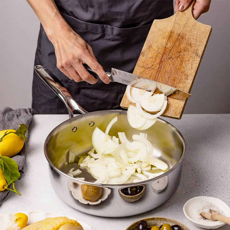Sauteuse en inox avec couvercle 24 cm Castel'Pro Ultraply Cristel