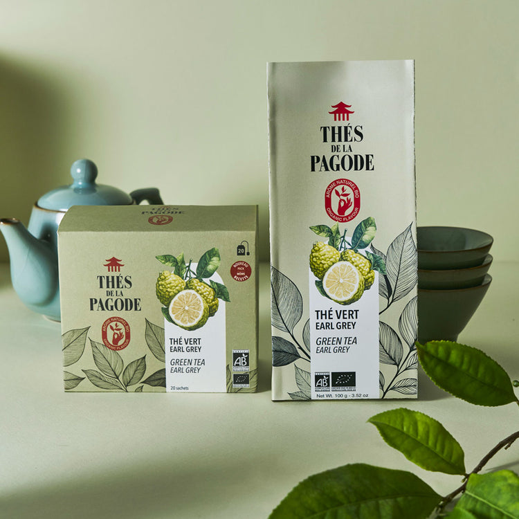 Coffret de 20 infusettes de thé vert Earl Grey bio Thés de la Pagode