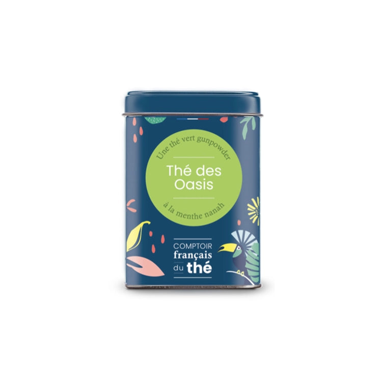 Boîte de thé vert des Oasis en vrac 90g Comptoir Français du Thé