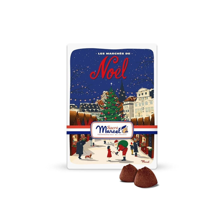 Boîte métal truffes chocolat au lait éclats de noisette Sacré Marcel Maxim’s Sapp