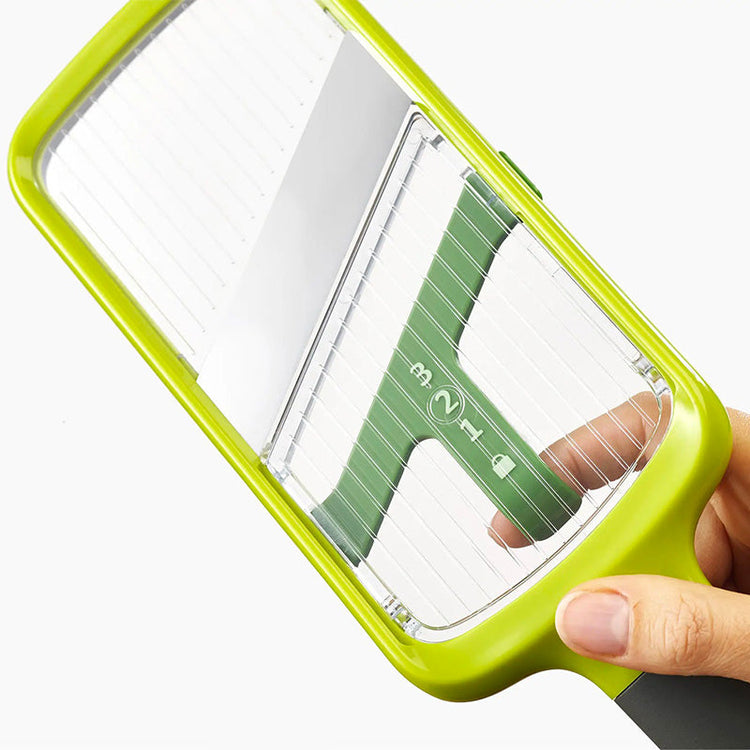 Mandoline 3 en 1 en acier inoxydable vert Multi-Grip Joseph Joseph