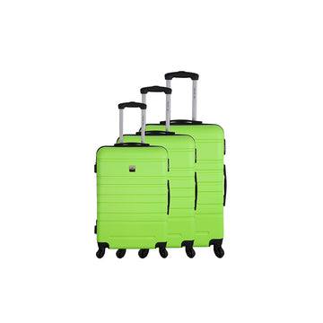 Set de 3 valises 4 roues ABS Vert France bag