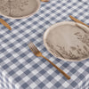 Nappe en coton bleu 150x150 Gingham Tiseco