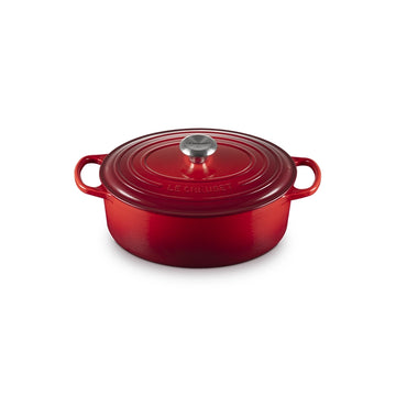 Cocotte ovale en fonte émaillée de 29 cm cerise Le Creuset