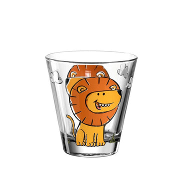 Verre enfant Teqton motif lion 21 cl Marron Transparent Bambini Leonardo