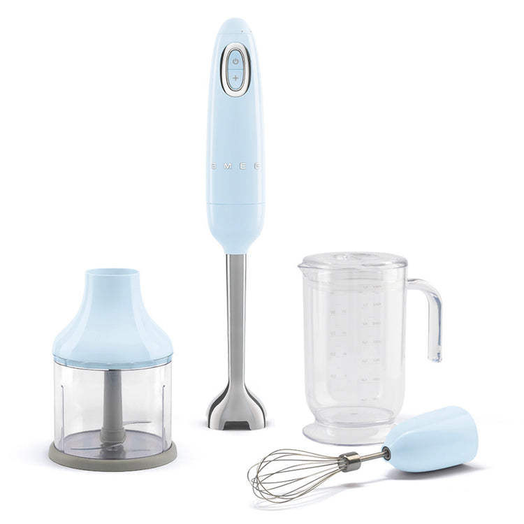 Mixeur plongeant avec accessoires Bleu Azur Années 50 Smeg