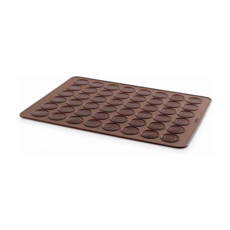 Tapis en silicone pour 48 macarons de 30x40cm marron Lékué
