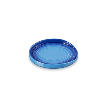 Repose-cuillère ovale en grès de 16 cm azur Le Creuset