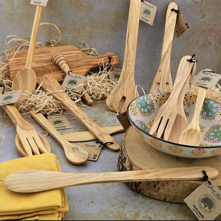 Spatule ronde en bois d'olivier 30 cm Jean Dubost