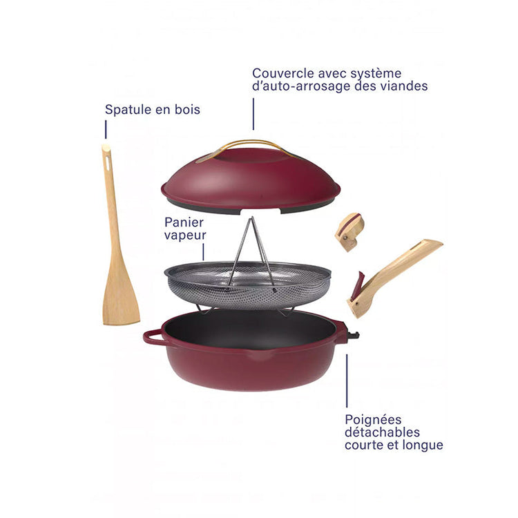 Poêle à tout faire en métal 24 cm rubis La Fabuleuse Cookut