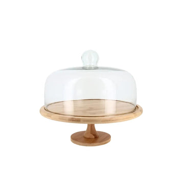 Présentoir bois cloche verre Patisdecor