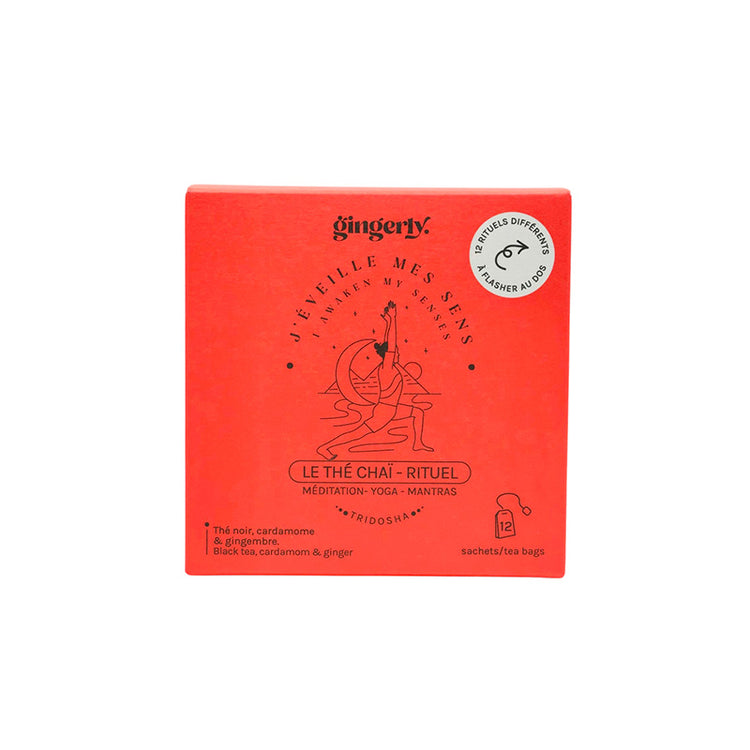 Boite de 12 sachets de thé chaï-rituel J'éveille mes sens Gingerly