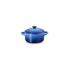 Mini cocotte ronde en grès de 10 cm azur Le Creuset