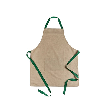 Tablier en lin pour homme Lin Vert sans boutons pression Les Tabliers de Julie Andrieu