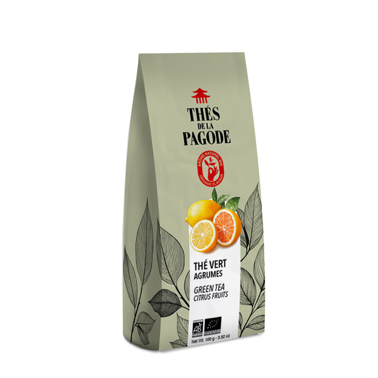 Thé vert agrumes bio 100g Thés de la Pagode