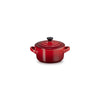 Mini cocotte ronde en grès de 10 cm cerise Le Creuset