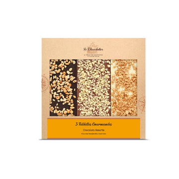 Assortiment de 3 tablettes au chocolat noir, au lait et blanc Le Chocolatier