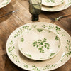 Plat rond vert en grès 32cm Appoline Table Passion