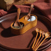 Set de salière et poivrier en bois de teck avec 2 cuillères Be Home