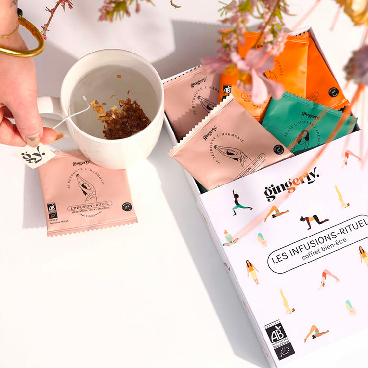 Coffret de 15 tisanes Anti-Stress Bio & Bien-Être Gingerly