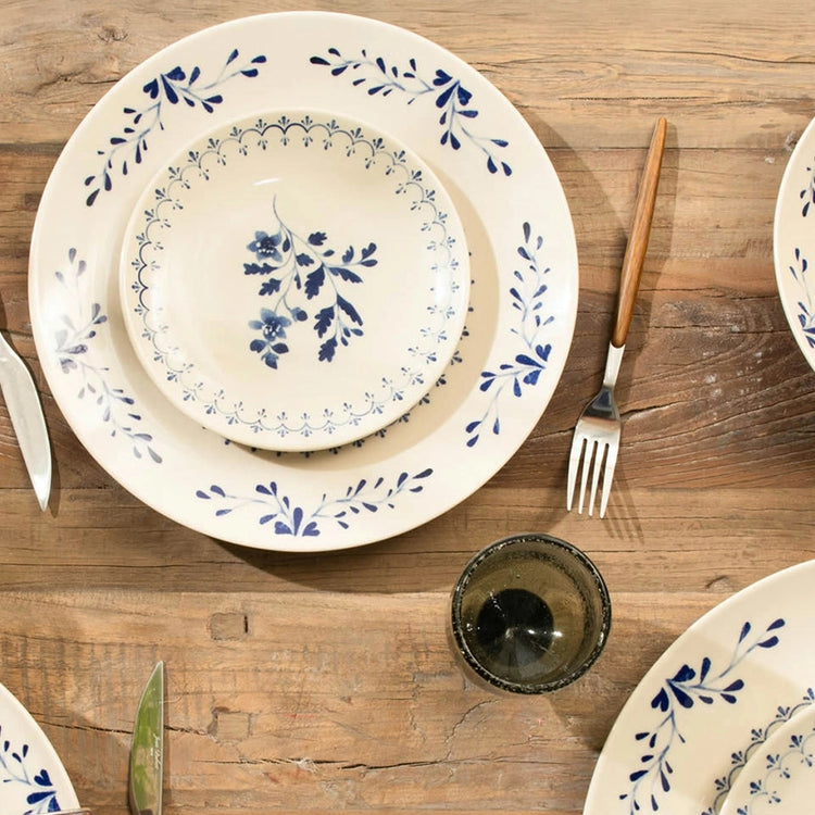 Assiette calotte bleu en grès 22cm Appoline Table Passion