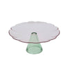 Présentoir en verre rose et vert de 28cm Fleur De Rose Atmosphera