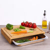Planche à découper Bambou avec bac inox 35x28 cm Naturel Argent Five