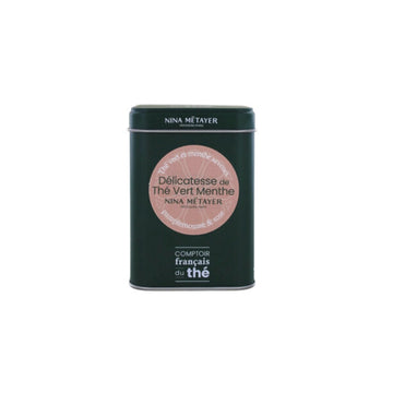 Boîte de thé vert à la menthe Délicatesse en vrac de 90g Comptoir Français du Thé
