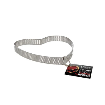 Cercle à tarte en inox perforé en forme de cœur de 18 cm Patisdecor
