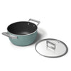 Faitout 24 cm avec couvercle Vert Émeraude Mat Années 50 Smeg