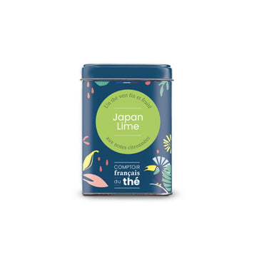 Boîte de thé vert Japan Lime en vrac de 90g Comptoir Français du Thé