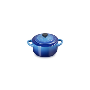 Mini cocotte ronde en grès de 10 cm azur Le Creuset