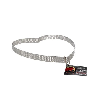 Cercle à tarte en inox perforé en forme de cœur de 24 cm Patisdecor