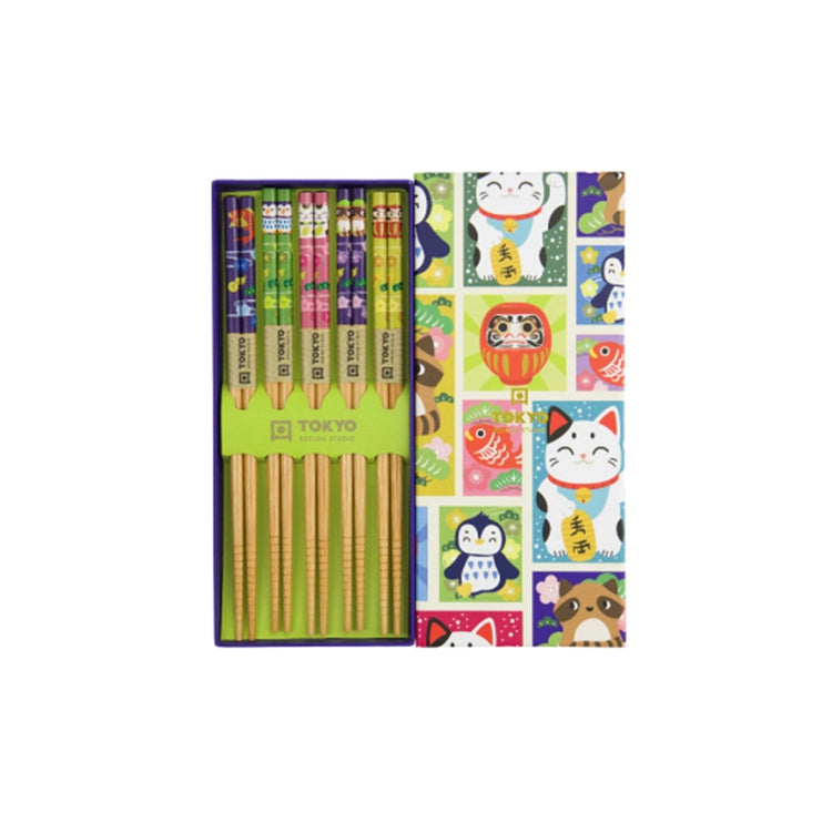 Coffret de 5 paires de baguettes Donbutsu Tokyo Design