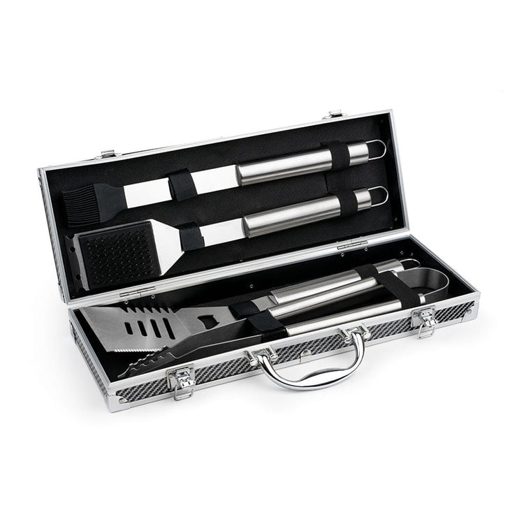 Coffret barbecue 4 ustensiles en inox Leopold