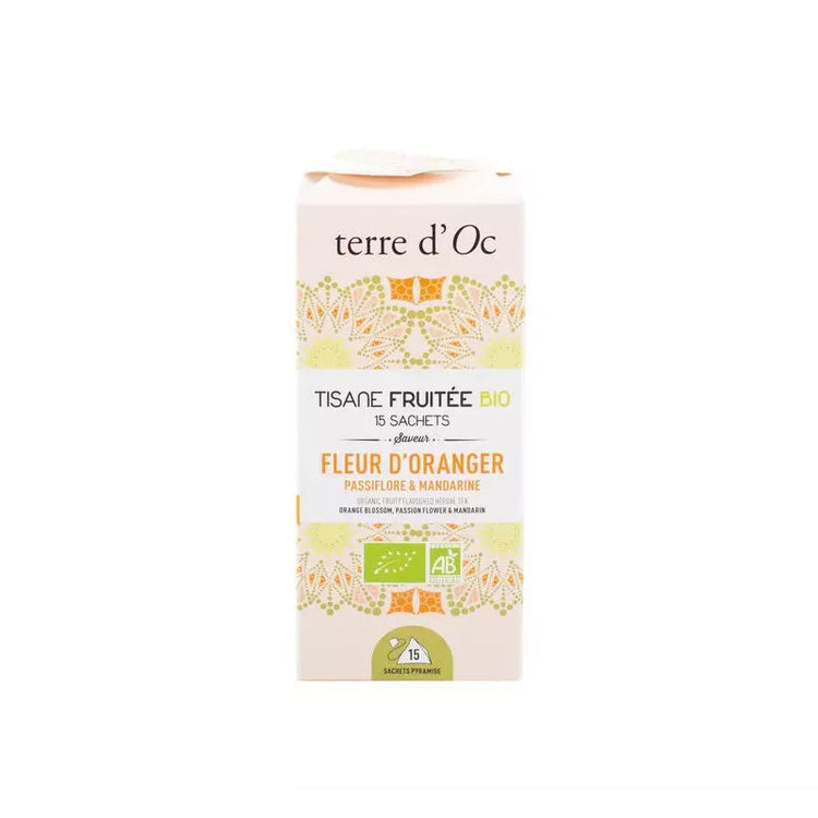 Tisane fleur d'oranger, passiflore et mandarine bio 15 sachets Terre d'Oc