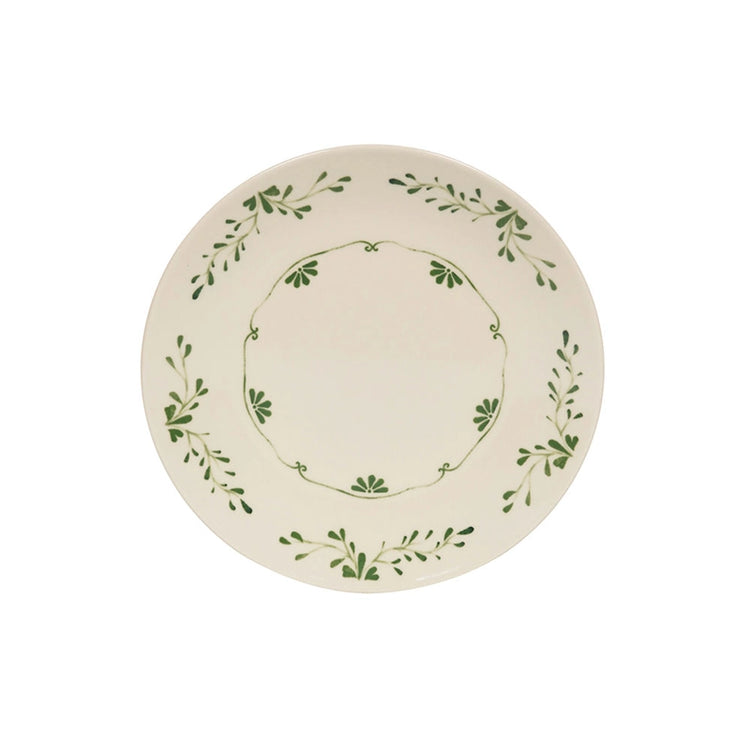 Assiette plate vert en grès 27cm Appoline Table Passion