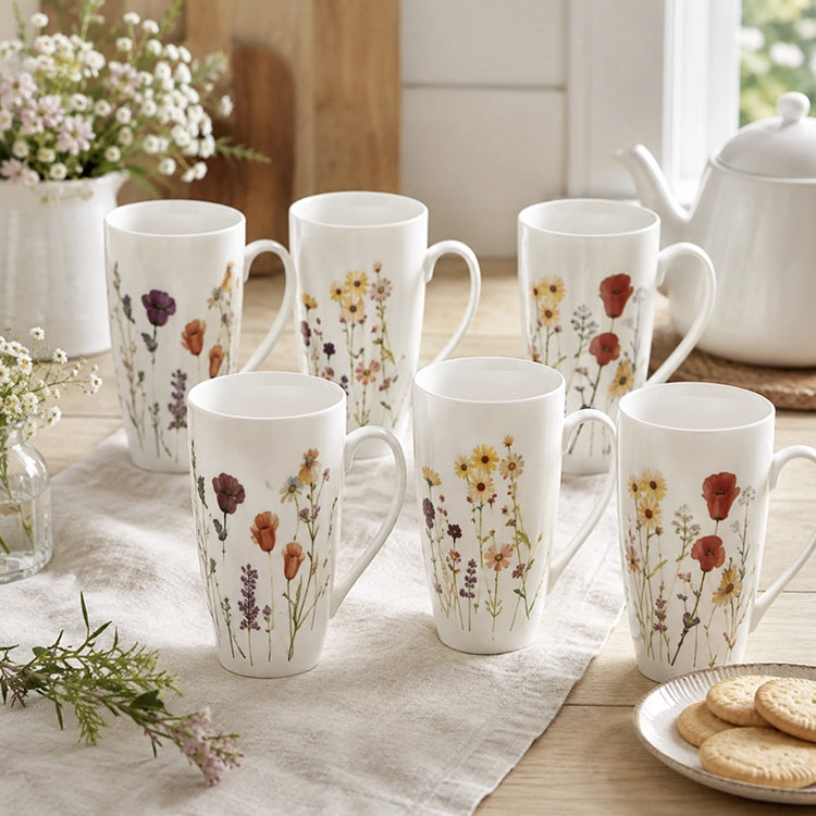 Coffret de 6 tasses en porcelaine de 23 cl Iris Table Passion