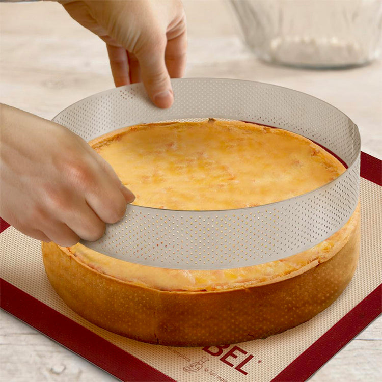 Cercle à tarte perforé inox 26x2cm Gobel