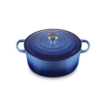 Cocotte ronde fonte émaillée de 28 cm azur Le Creuset