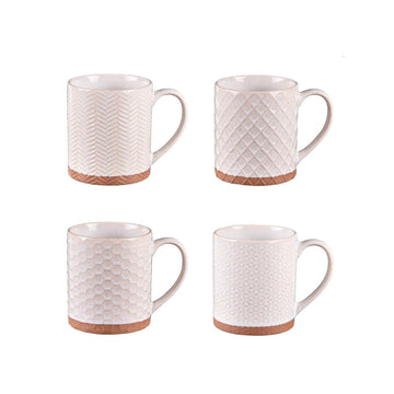 Coffret de 4 mugs 35cl beige Jaspe Table Passion