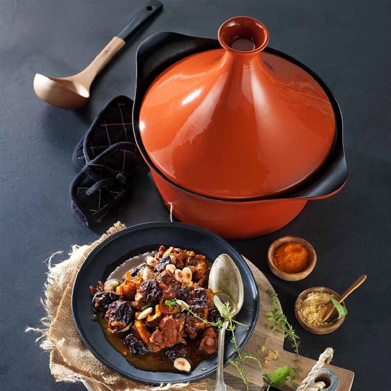 Couvercle à tajine cocotte 28 cm terracotta Cookut