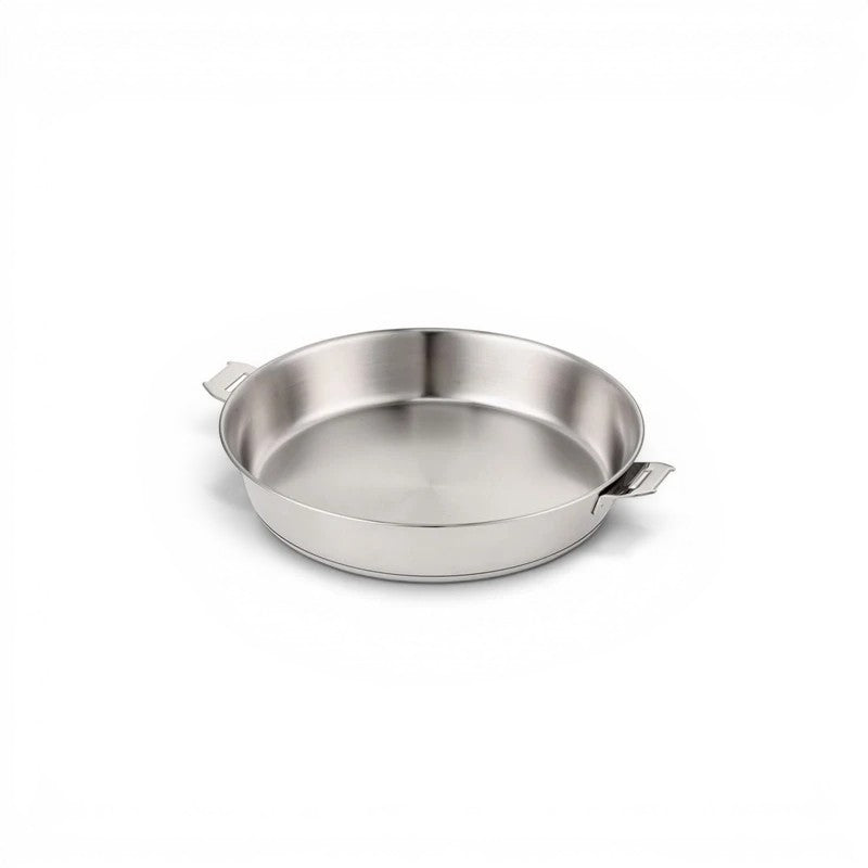 Poêle en inox 28 cm Beka Evolution avec finition poli miroir, vendue par Du Bruit dans la Cuisine